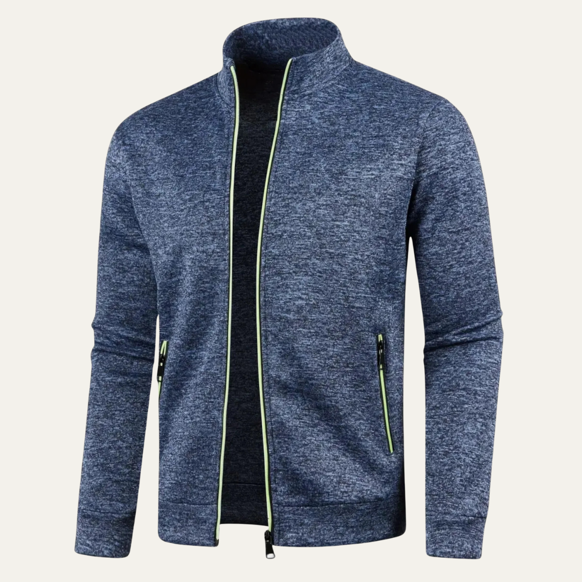 Beau | Men's Fleece Zip Up Jacket Navy Blue