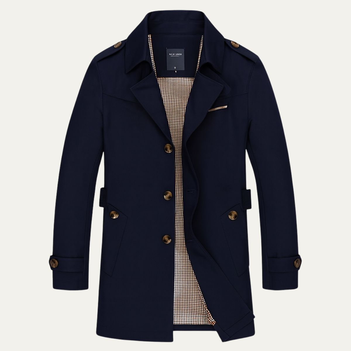 Marco | Men's Casual Trench Coat Olive Double Breasted