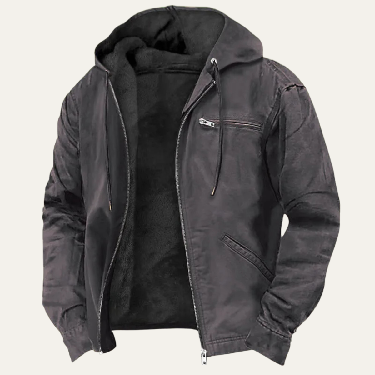 Axel | Men's Fleece Lined Hooded Jacket Camel