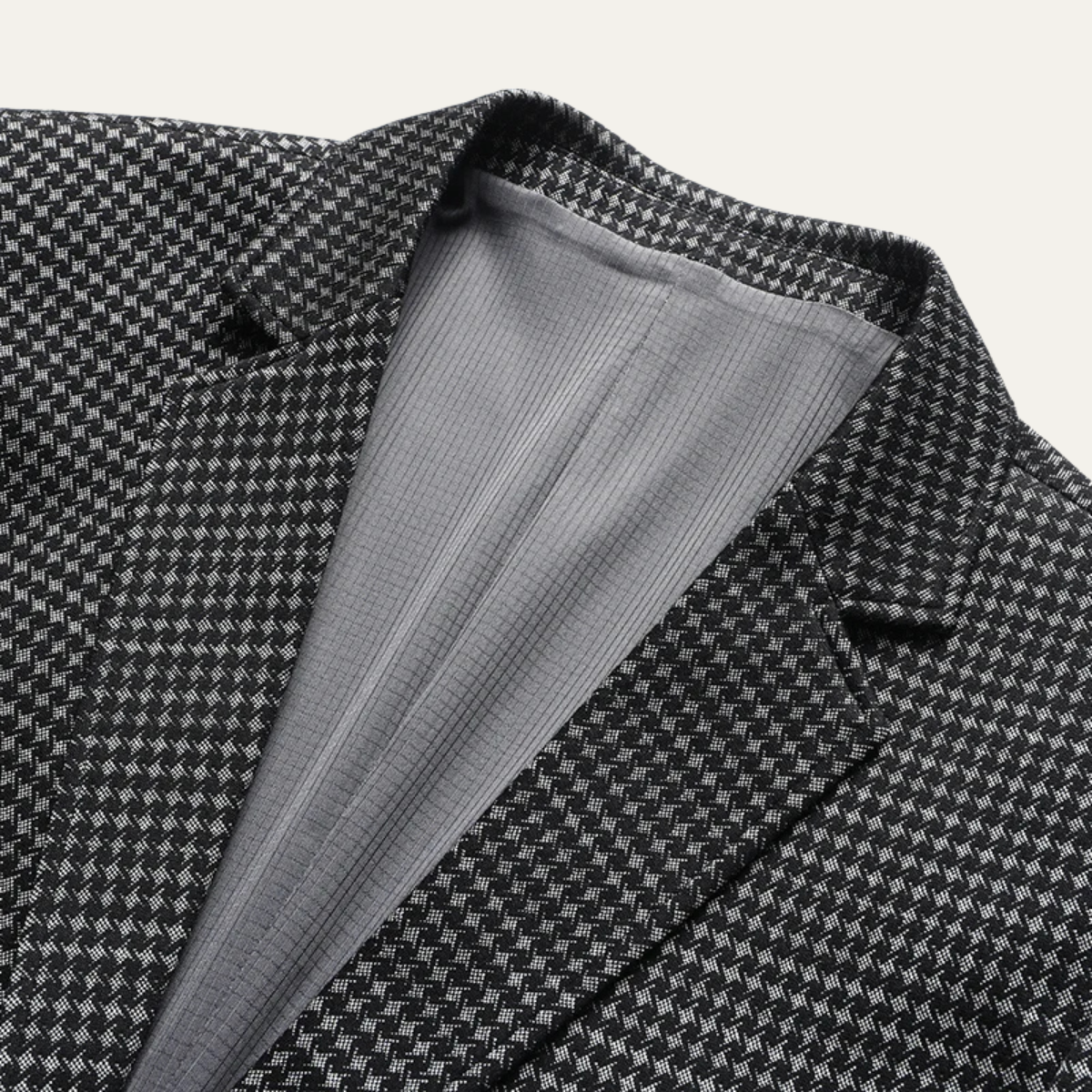 Wyatt | Men's Houndstooth Blazer Gray Checkered Smart Casual