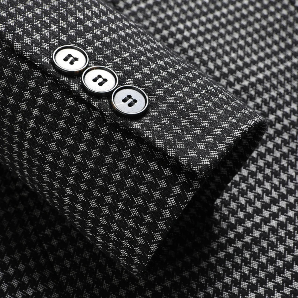 Wyatt | Men's Houndstooth Blazer Gray Checkered Smart Casual