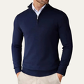Dama Washington Bram men's smart casual quarter zip sweater navy - front view