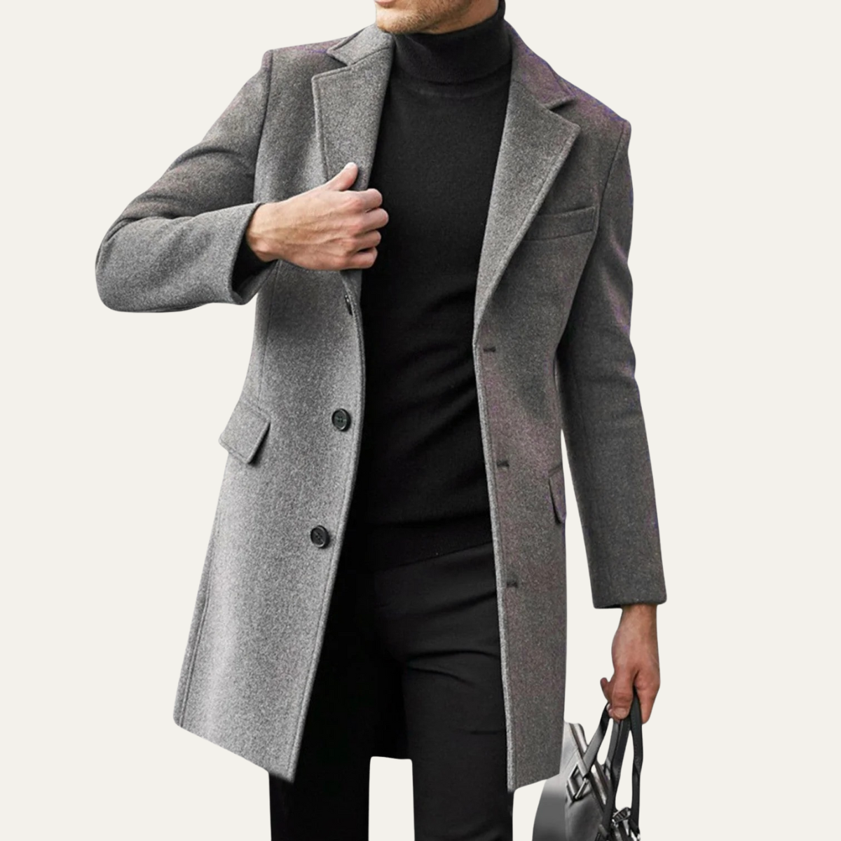Bram | Men's Casual Wool Overcoat Gray