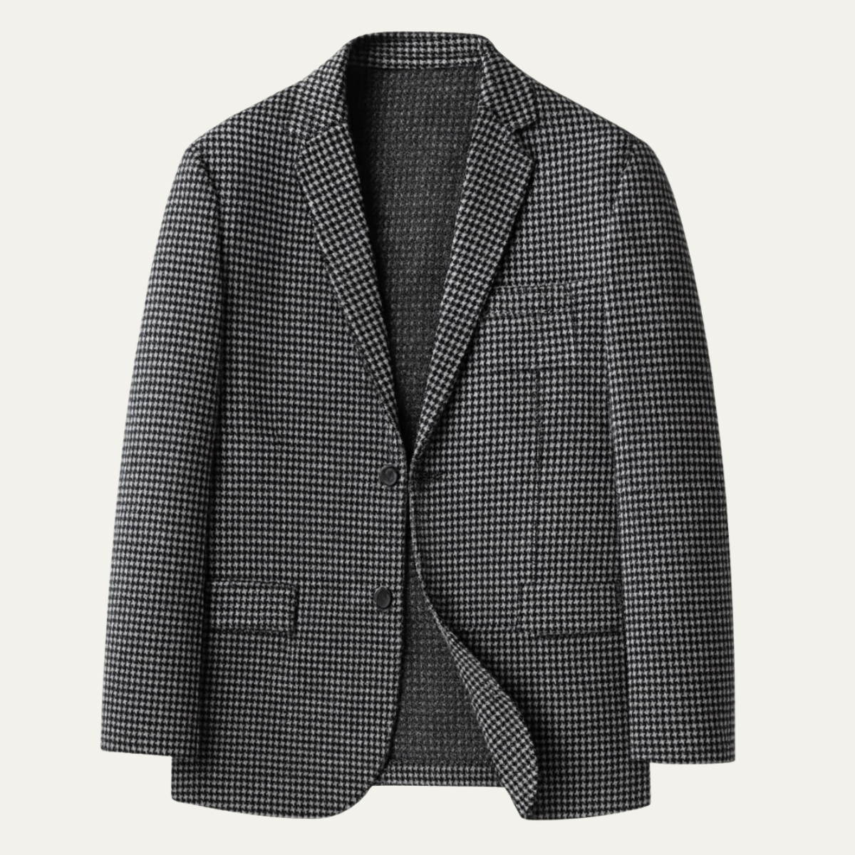 Wyatt | Men's Houndstooth Blazer Gray Checkered Smart Casual