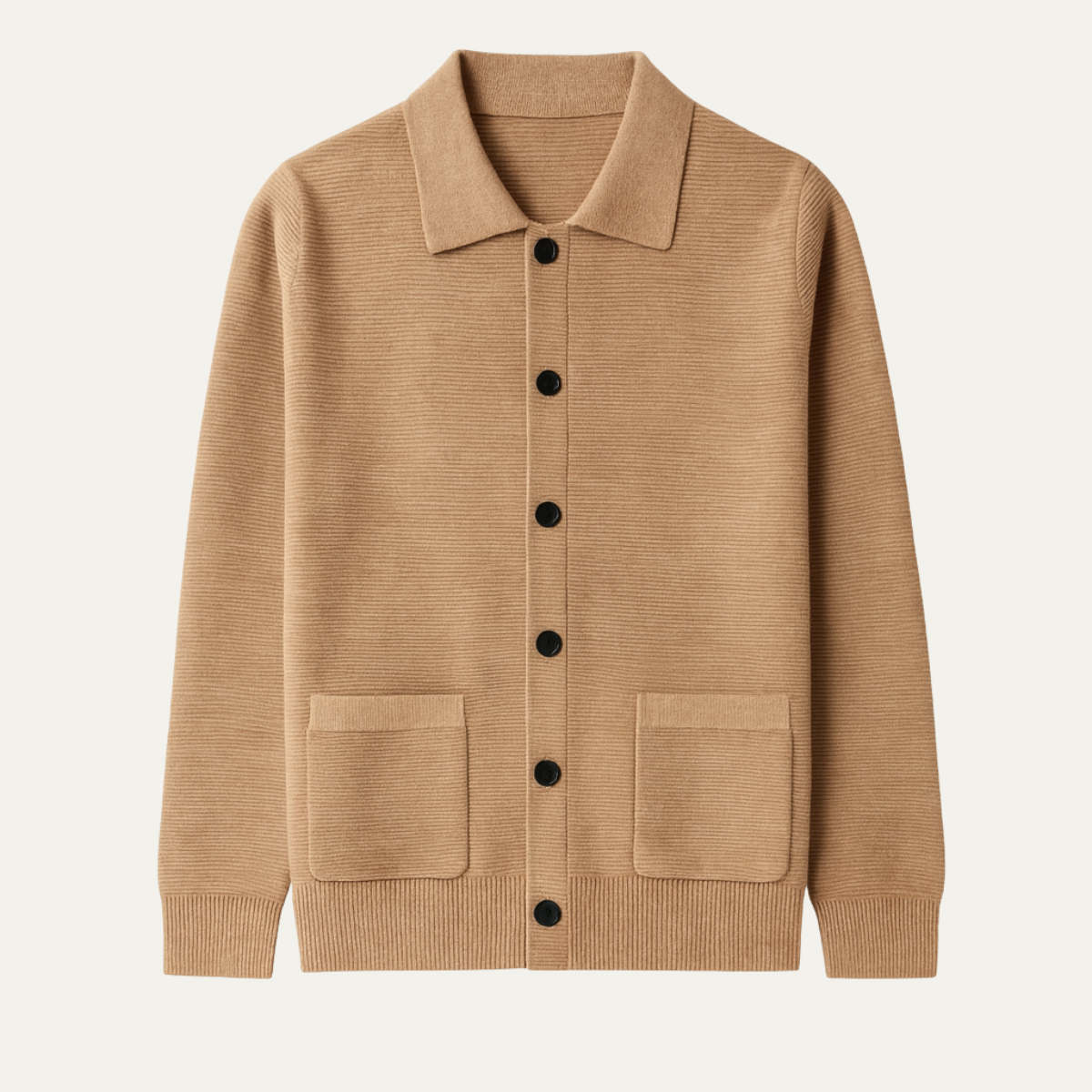 Callum | Men's Knit Cardigan Sweater Beige Button Front