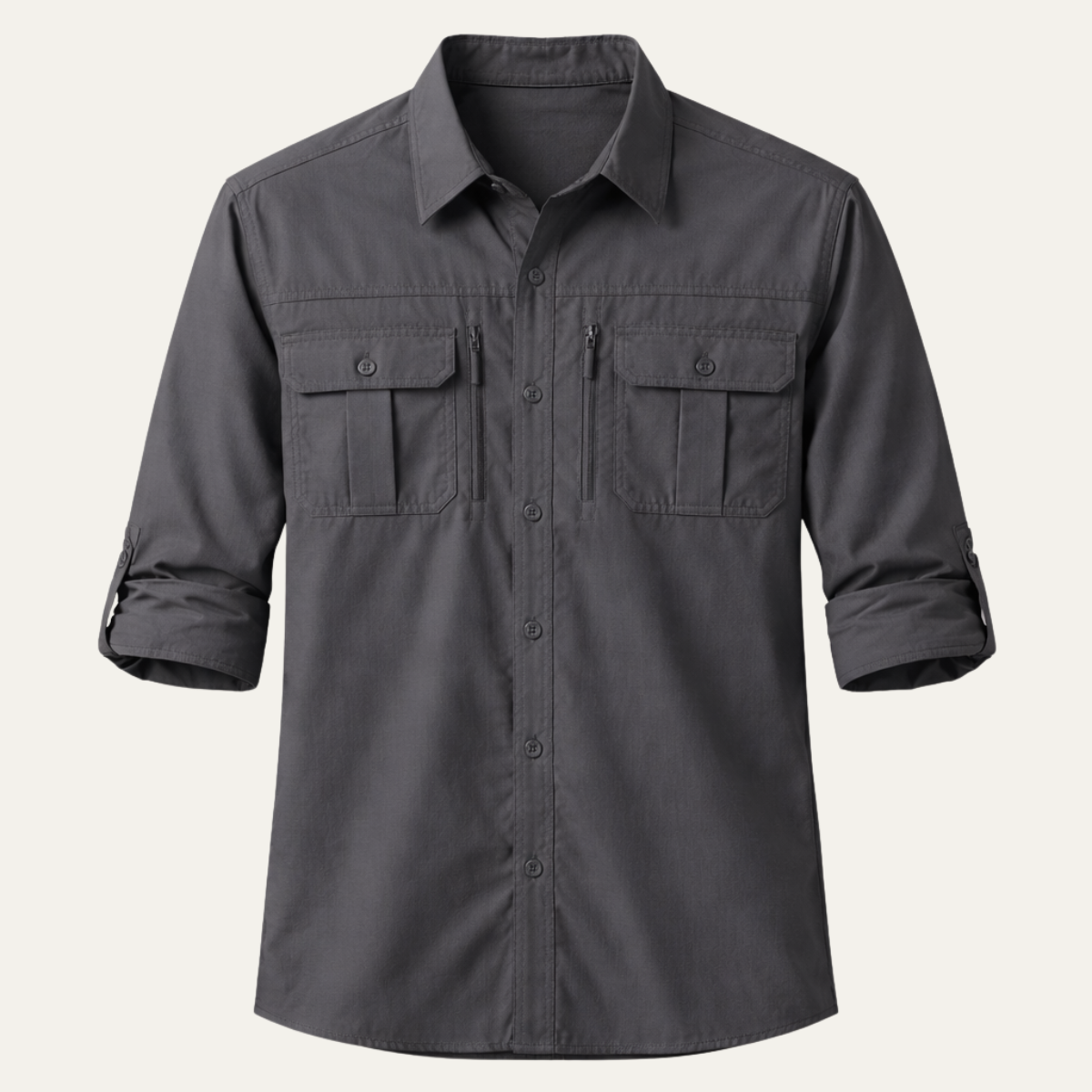 Blake | Men's Utility Work Shirt Gray Quick Dry Long Sleeve