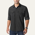 Dama Washington Drake men's utility button up shirt black quick dry - front view