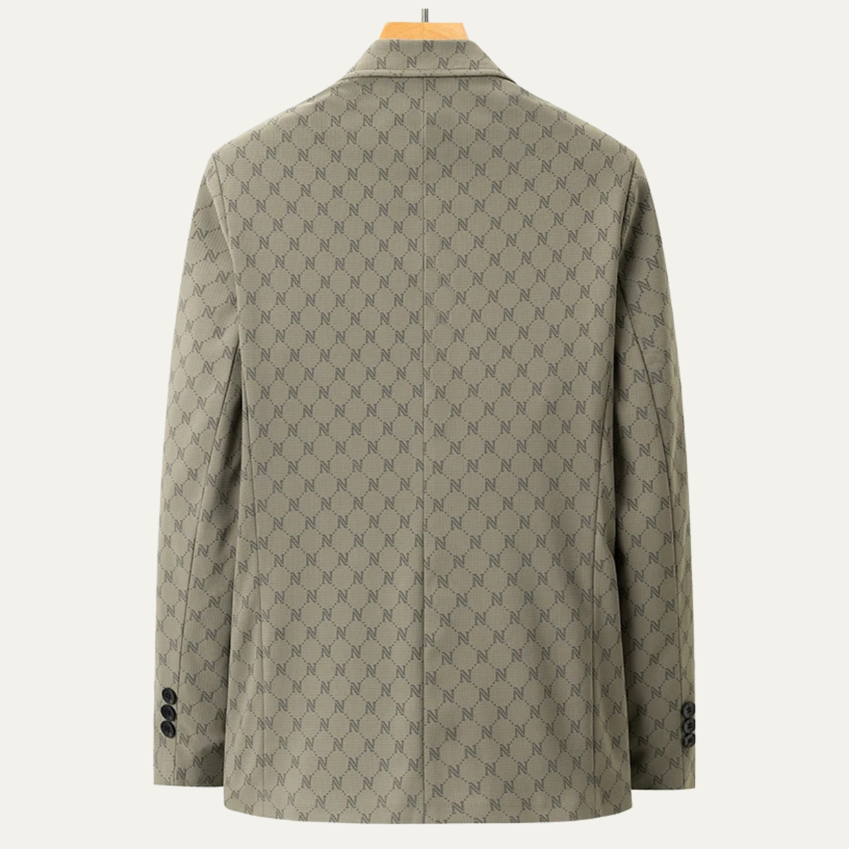 Oswin | Men's Casual Blazer Beige Geometric Pattern