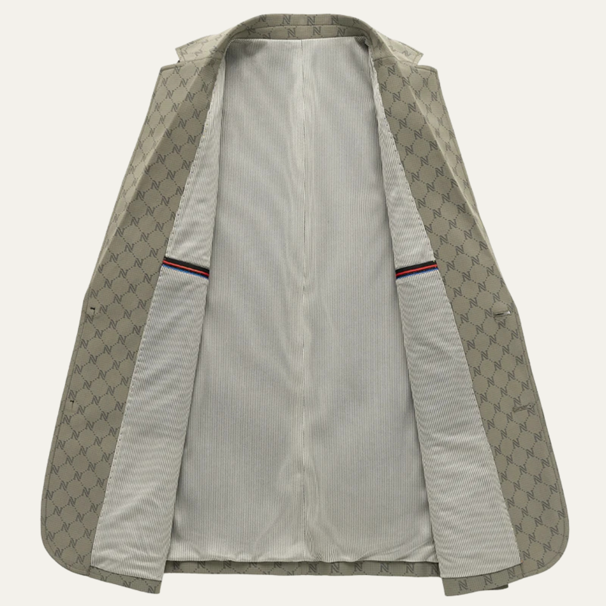 Oswin | Men's Casual Blazer Beige Geometric Pattern