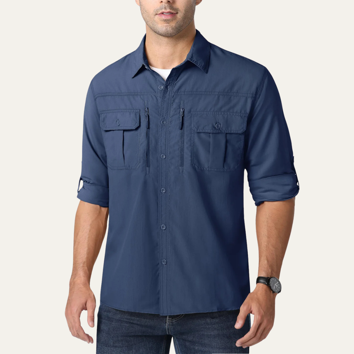 Drake | Men's Utility Button Up Shirt Black Quick Dry