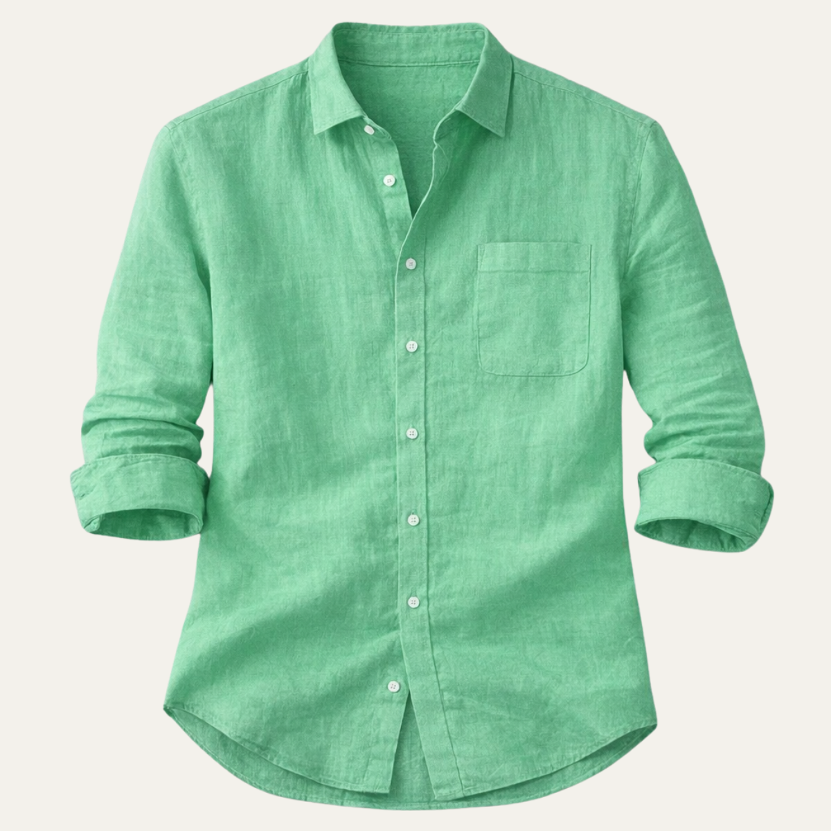 Luca | Men's Linen Button Up Shirt Light Green