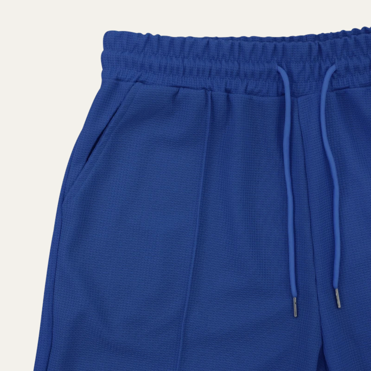 Axel | Men's Sweatsuit Royal Blue Ribbed Polo Shorts Set