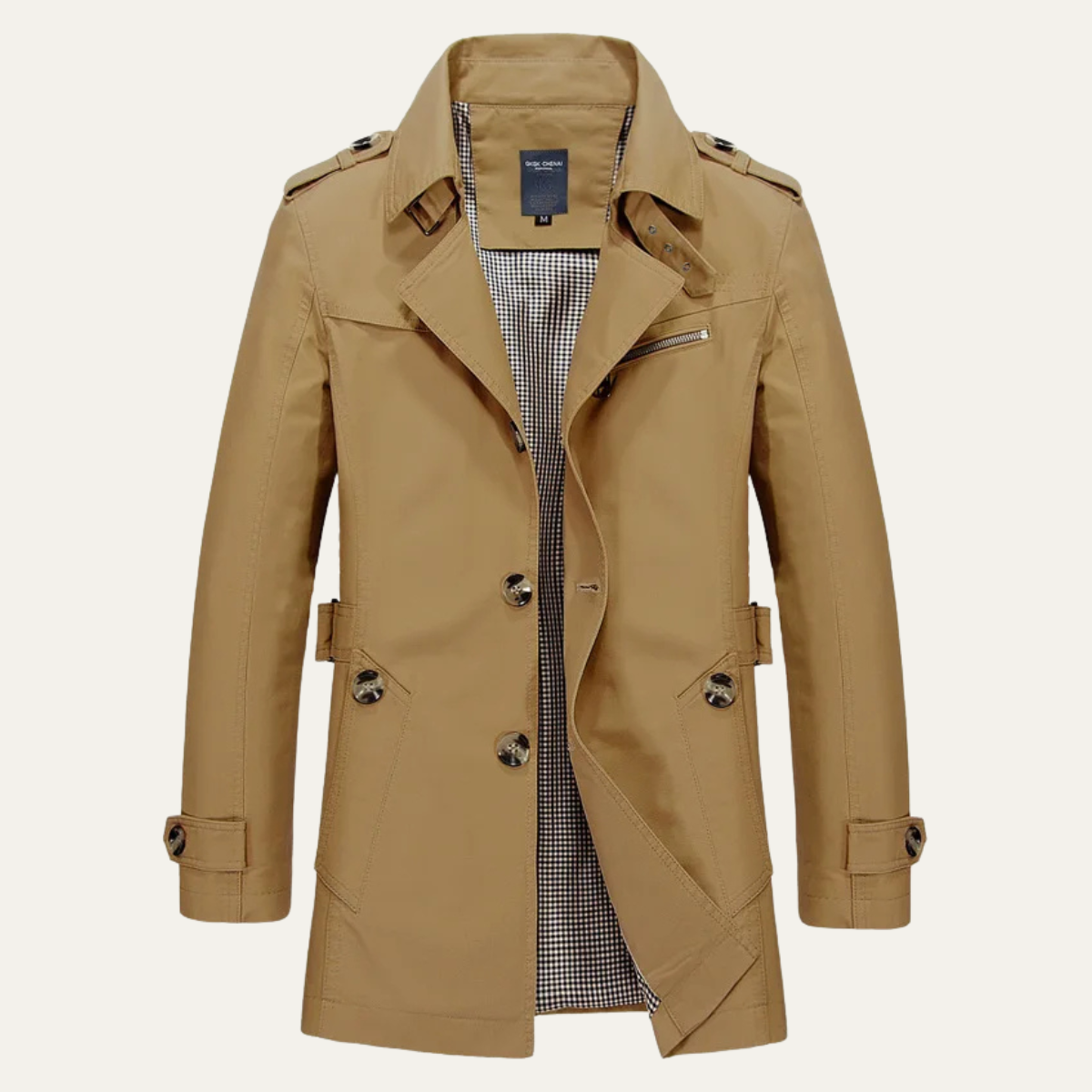 Axel | Men's Double Breasted Trench Coat Cream