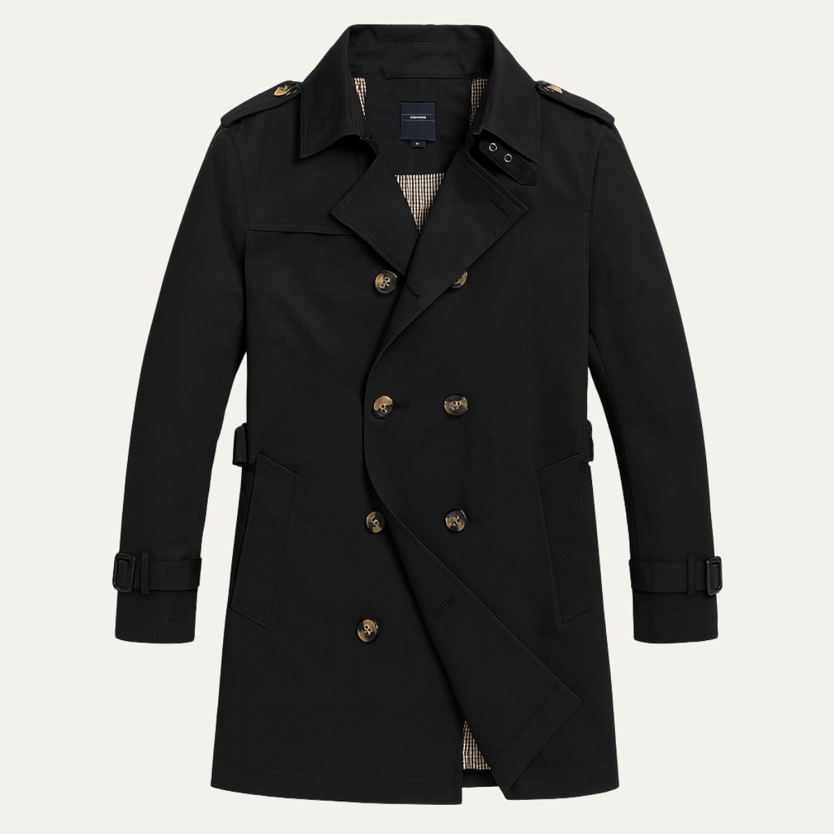 Marco | Men's Casual Trench Coat Olive Double Breasted
