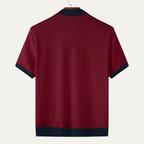 Dama Washington Beau men's ribbed polo shirt cream navy colorblock short sleeve - view 6