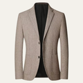 Dama Washington Voss men's smart casual blazer taupe single breasted - front view