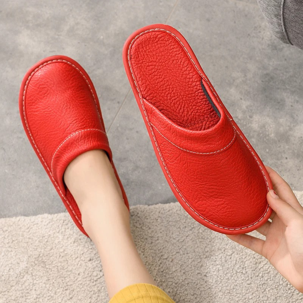 Bram | Men's Leather Slippers Black