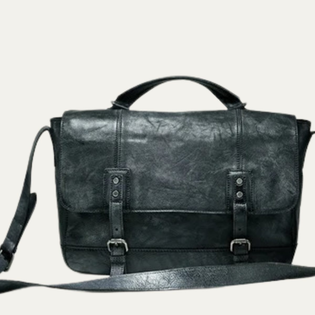 Dama Washington Cahors vintage leather crossbody bag grey - front view