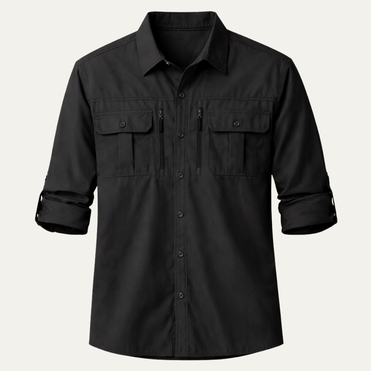 Drake | Men's Utility Button Up Shirt Black Quick Dry