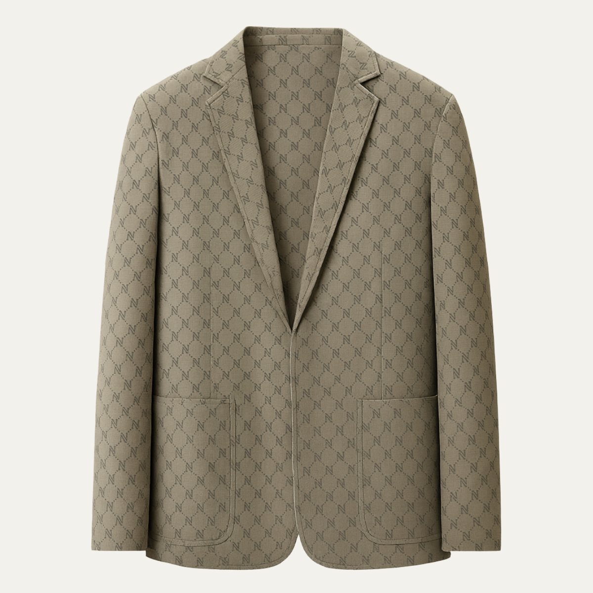Oswin | Men's Casual Blazer Beige Geometric Pattern