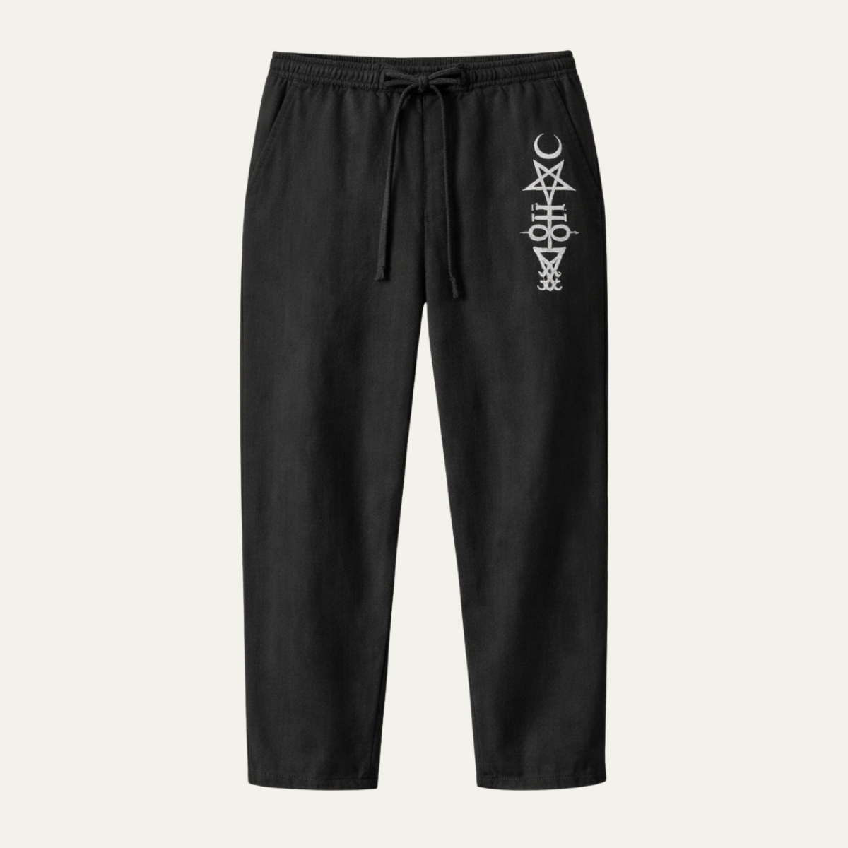 Sage | Men's Graphic Sweatpants Black Relaxed Fit