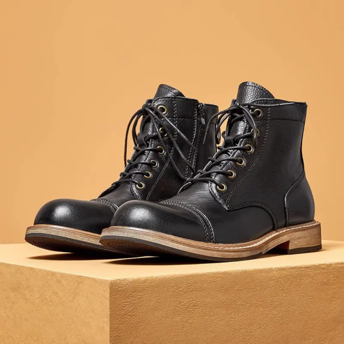 Axel | Men's Leather Work Boot Brown Lace Up