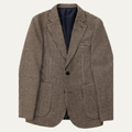 Dama Washington Rhys men's houndstooth check blazer brown cream - front view