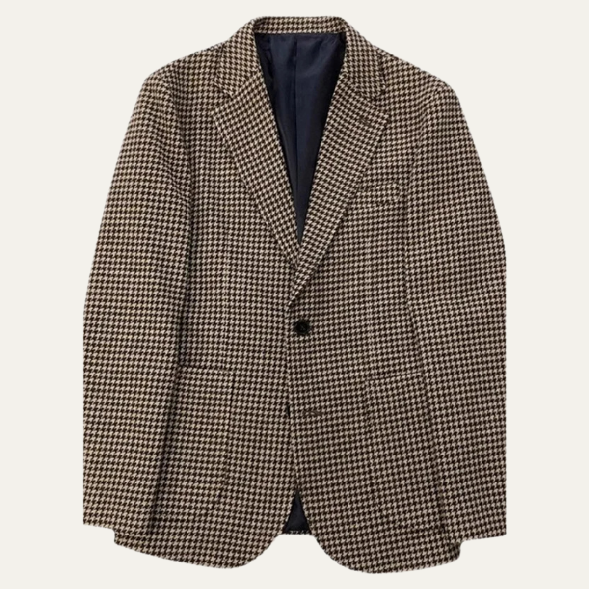 Rhys | Men's Houndstooth Check Blazer Brown Cream