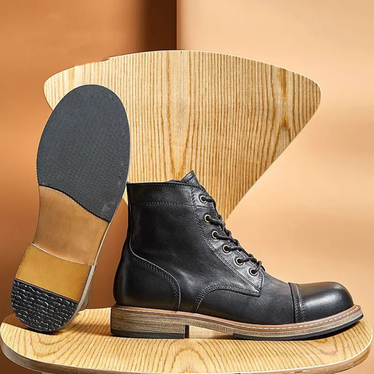 Axel | Men's Leather Work Boot Brown Lace Up