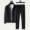 Dama Washington Beau men's sweatsuit black zip up jacket joggers - front view