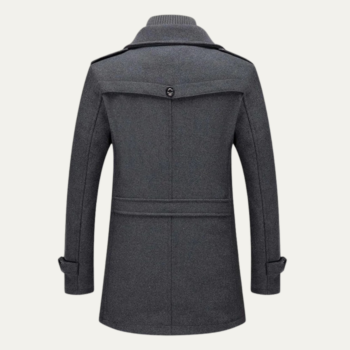 Axel | Men's Wool Blend Coat Camel With Ribbed Collar