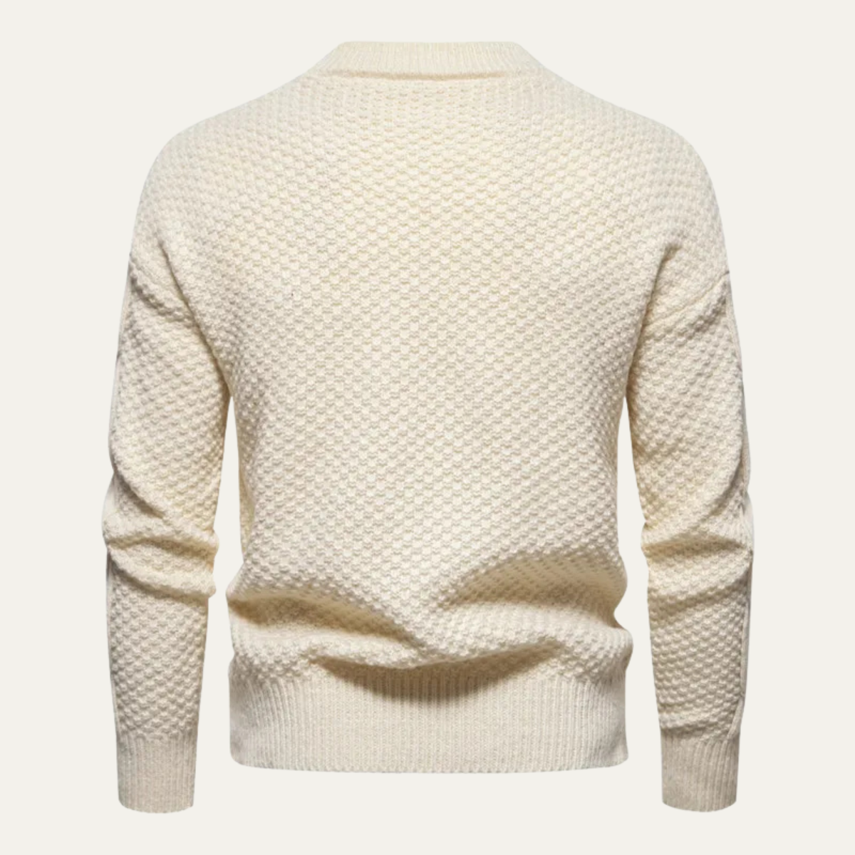 Jasper | Men's Cable Knit Sweater Cream Crew Neck