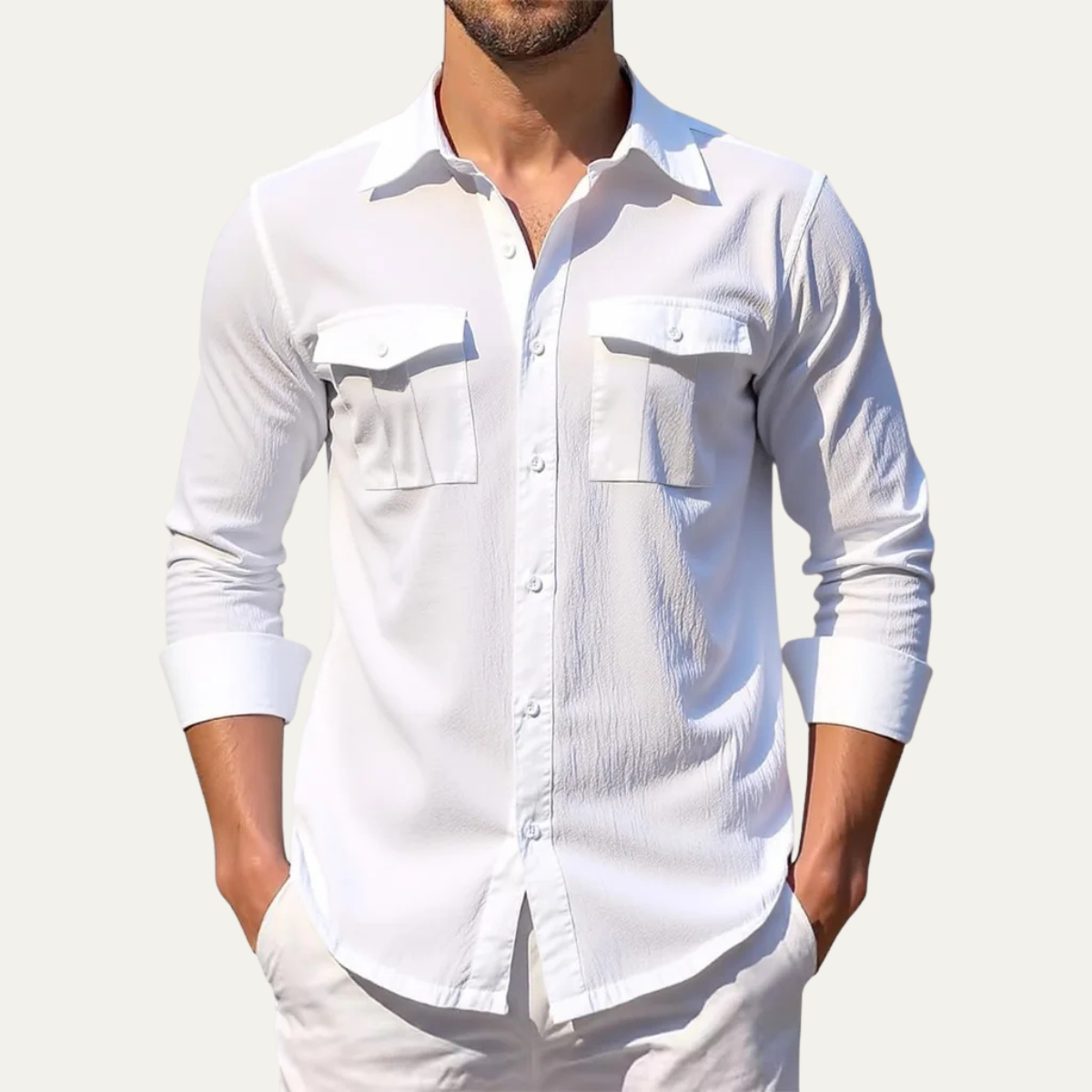 Jax | Men's Button Up Shirt Black Long Sleeve Casual