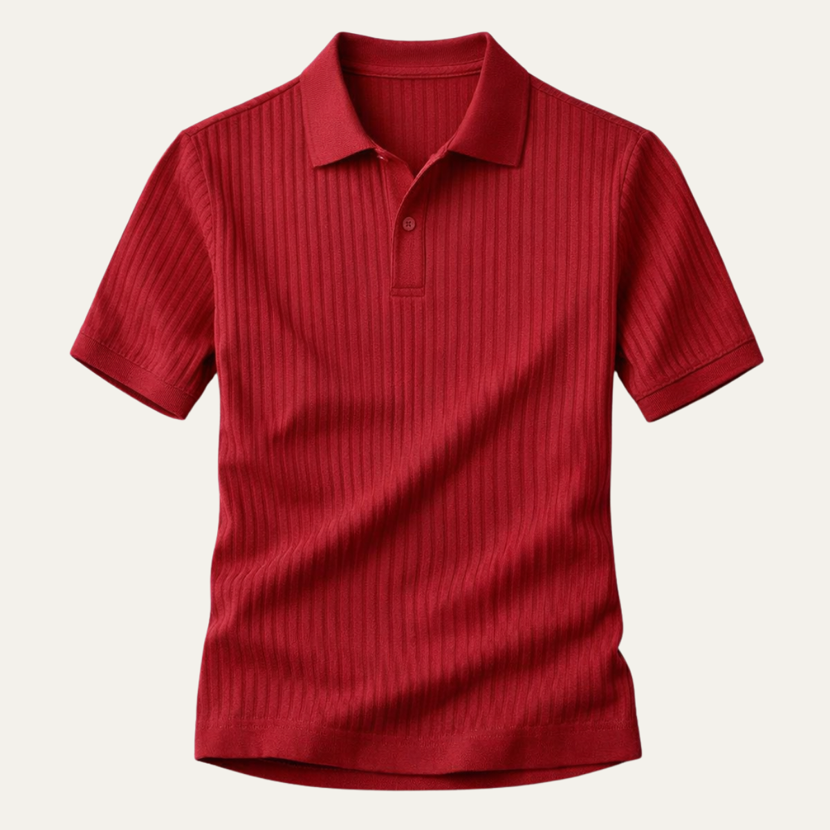 Bryce | Men's Ribbed Polo Shirt Burgundy Short Sleeve