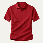 Dama Washington Bryce men's ribbed polo shirt burgundy short sleeve - view 4
