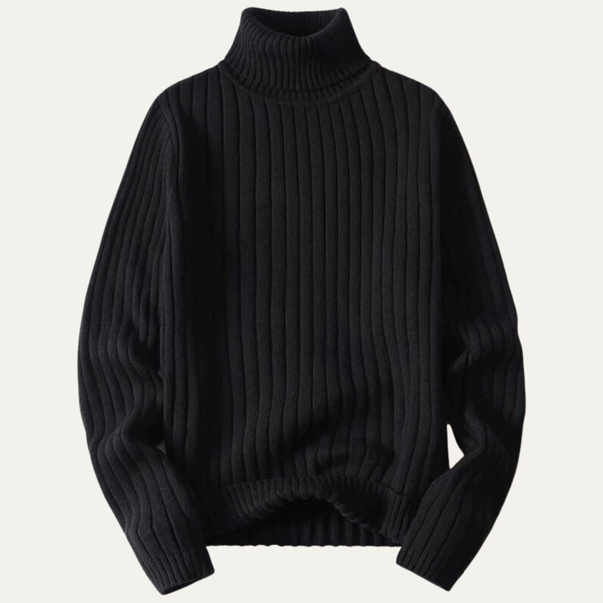 Bram | Men's Ribbed Turtleneck Sweater Black