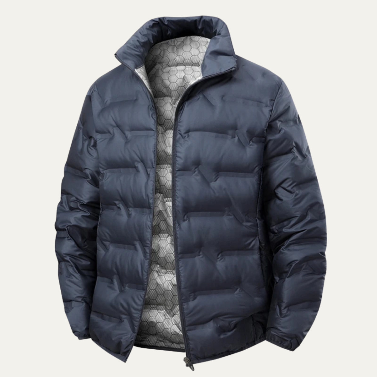 Beau | Men's Puffer Jacket Black Quilted Warm Winter