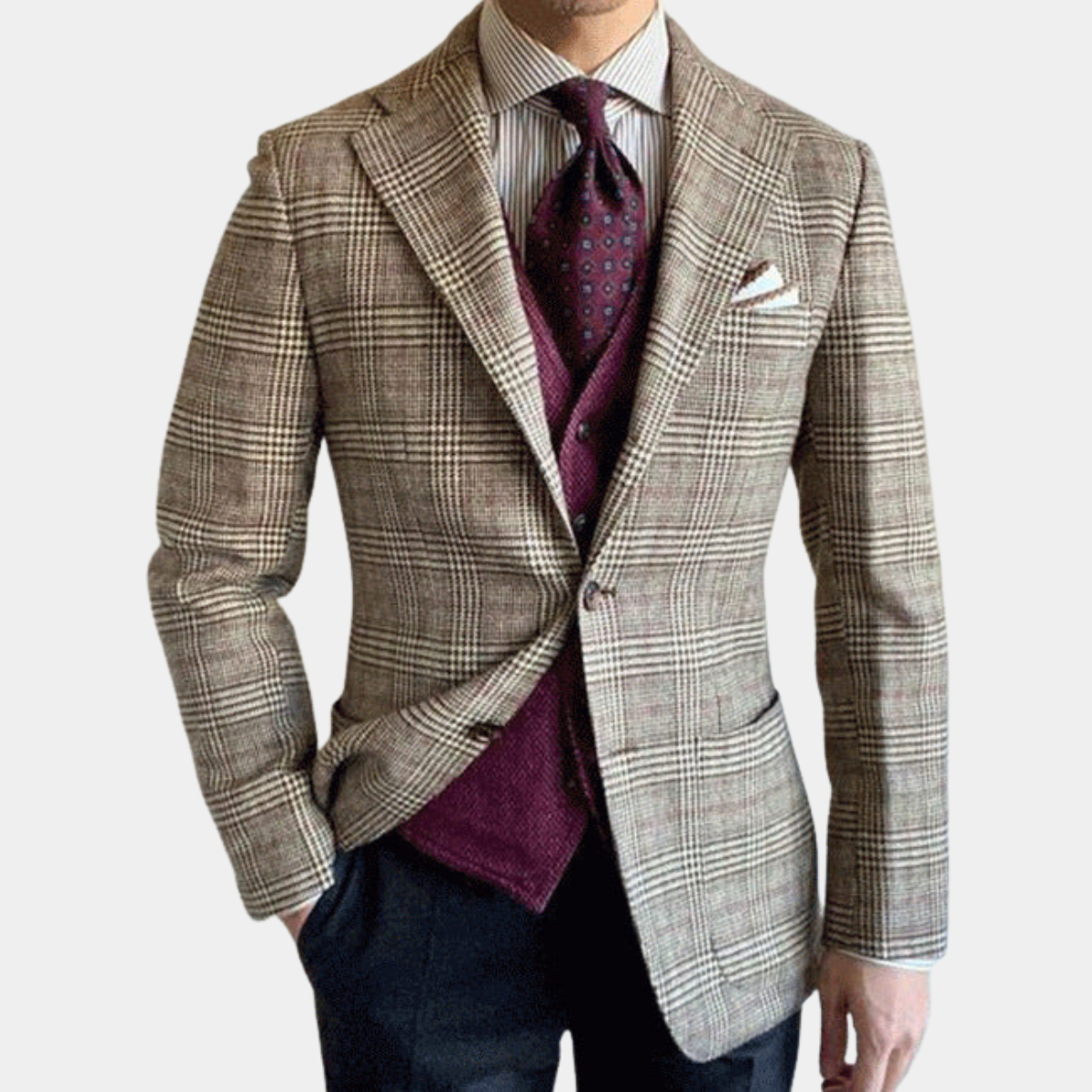 Hugo | Men's Check Blazer Navy White