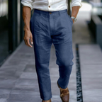 Dama Washington Rowan men's linen pants cream relaxed fit ankle length - view 4
