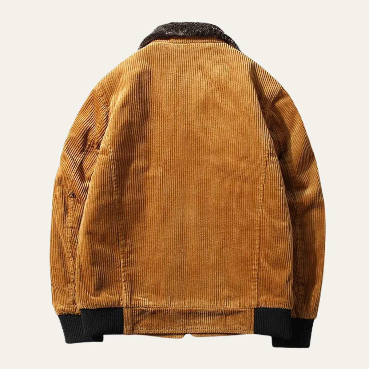 Axel | Men's Corduroy Jacket Camel Fleece Lined Fur Collar
