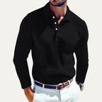 Dama Washington Beau men's ribbed long sleeve polo shirt cream - view 2