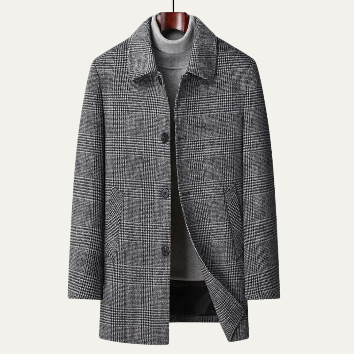 Callum | Men's Wool Overcoat Gray Button Front