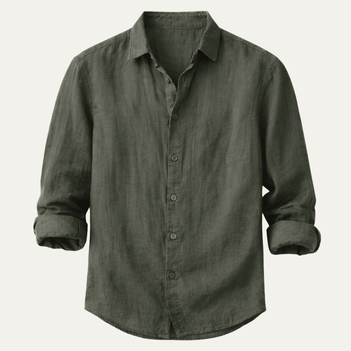 Sage | Men's Casual Linen Blend Button Up Shirt Olive Green