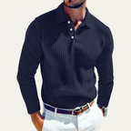 Dama Washington Beau men's ribbed long sleeve polo shirt cream - view 5