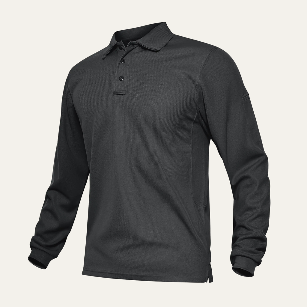 Dama Washington Beau men's long sleeve polo shirt black - view 2