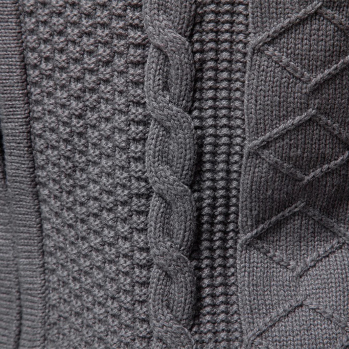 Bram | Men's Cable Knit Zip Up Cardigan Black
