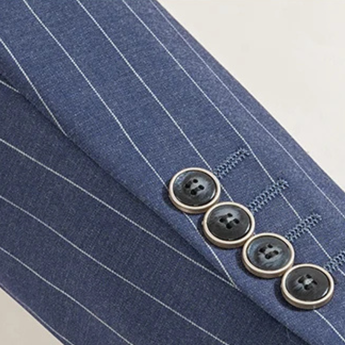 Axel | Men's Pinstripe Suit Navy Double Breasted