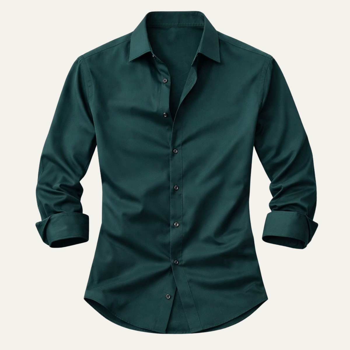 Callum | Men's Slim Fit Button Up Shirt Dark Green