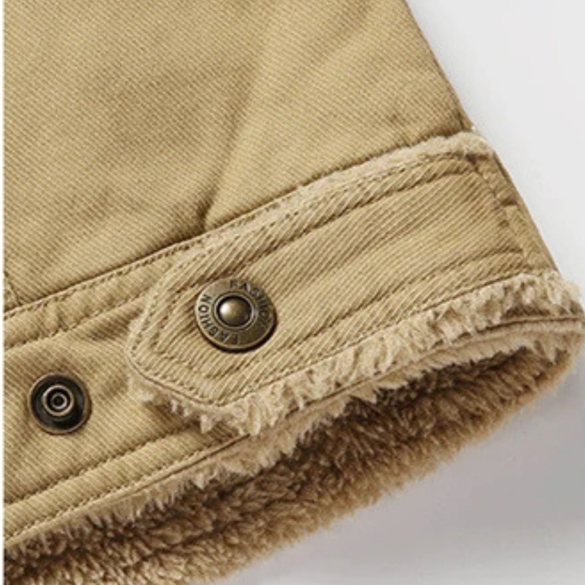 Voss | Men's Sherpa Fleece Lined Jacket Beige Outdoor