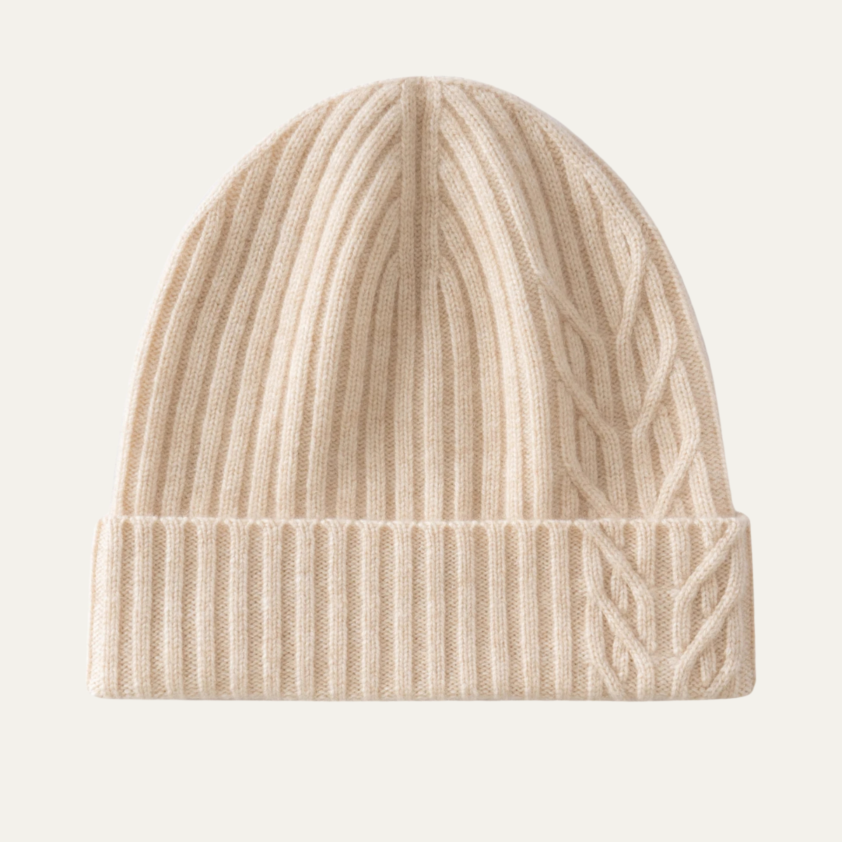 Sage | Men's Ribbed Knit Cashmere Beanie Brown